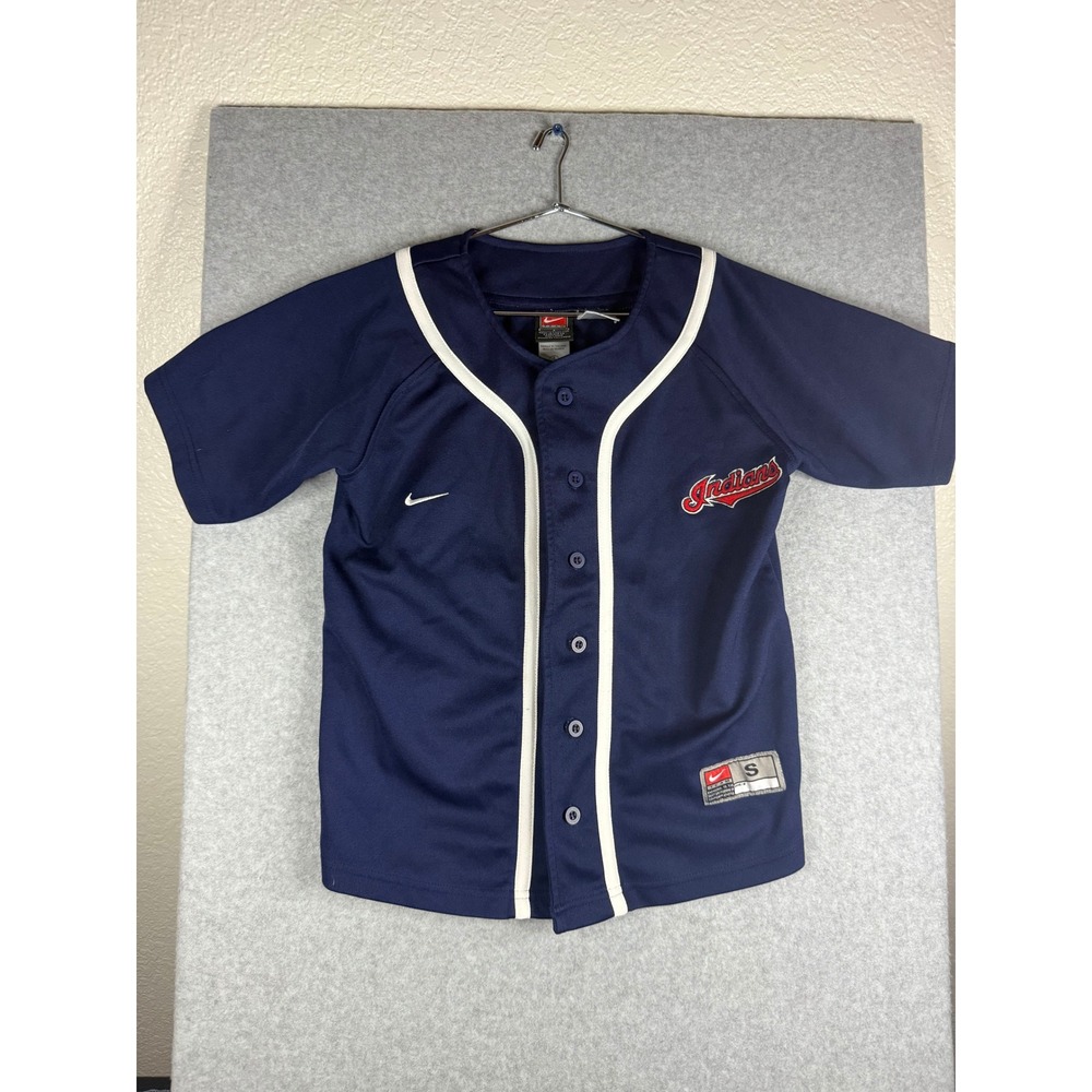 Nike Team MLB Baseball Jersey Navy Blue White Piping Button Up Women Small S